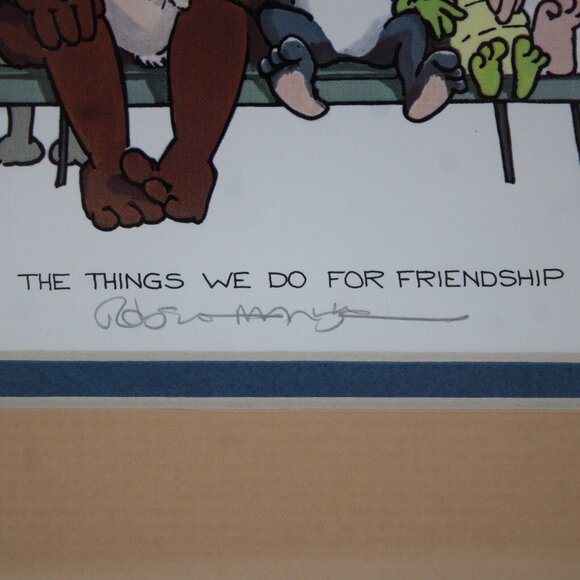 Robert Marble 10 x 8 Silver Peach Multi Animals "Things We Do For " Signed Pictu - Picture 7 of 8